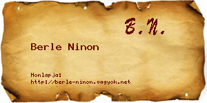 Berle Ninon névjegykártya